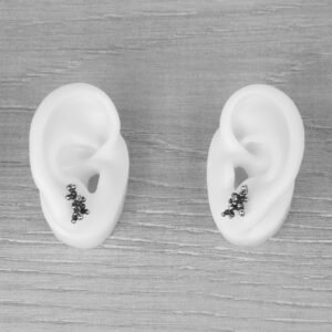 "Colony" Silver Earrings with Pale Green Sapphires - Image 3