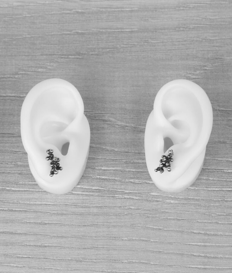 "Colony" Silver Earrings with Pale Green Sapphires - Image 3