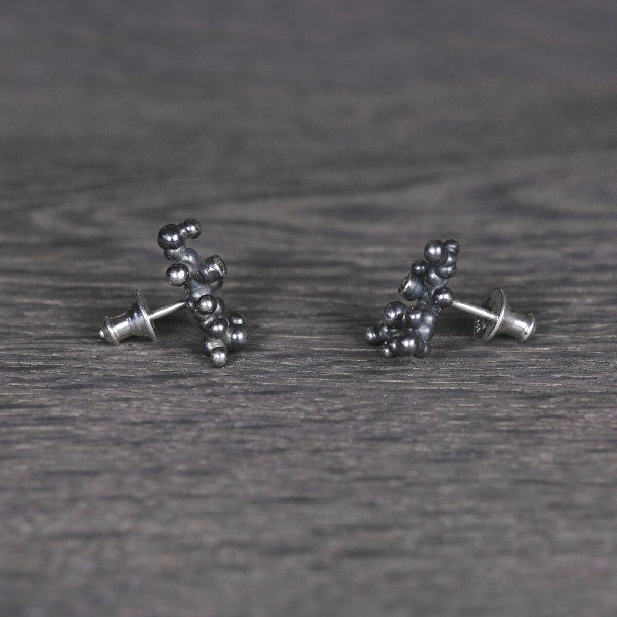 Silver Earrings "Colony" with Pale Green Sapphires - Image 2