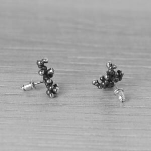"Colony" Silver Earrings with Pale Green Sapphires - Image 4