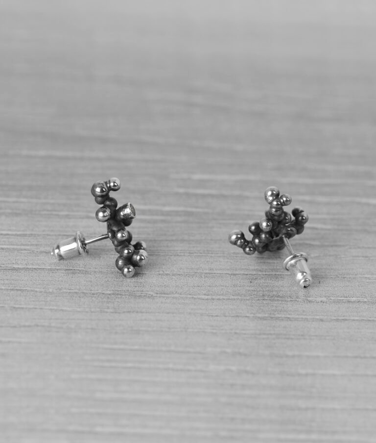 "Colony" Silver Earrings with Pale Green Sapphires - Image 4