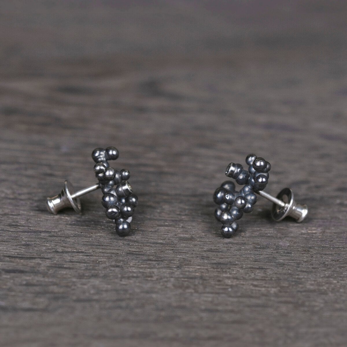 Silver Earrings "Colony" with Pale Green Sapphires - Image 2