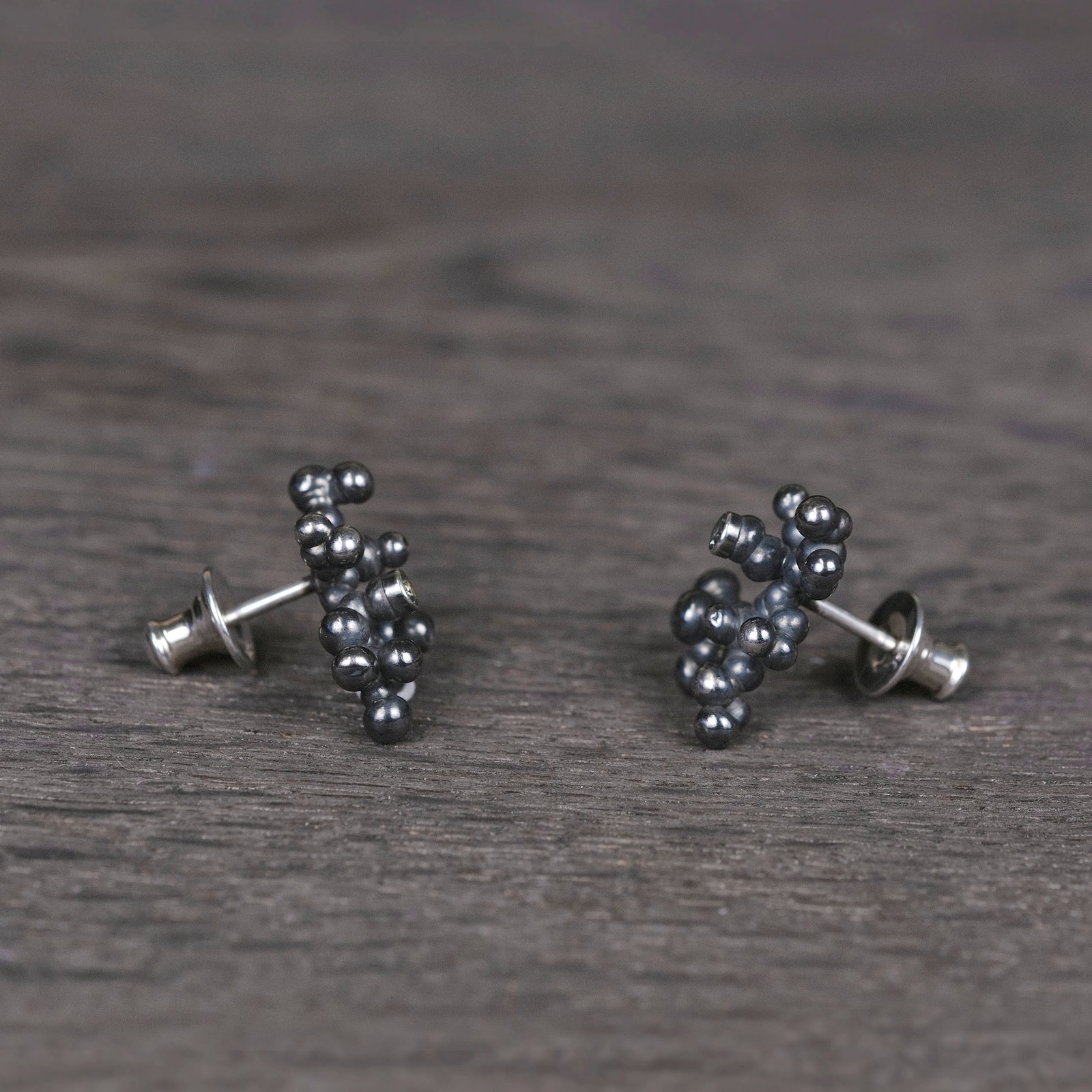 Silver Earrings "Colony" with Pale Green Sapphires - Image 2