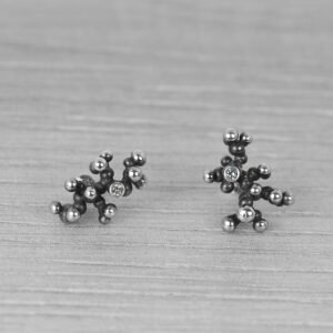 "Colony" Silver Earrings with Pale Green Sapphires - Image 1