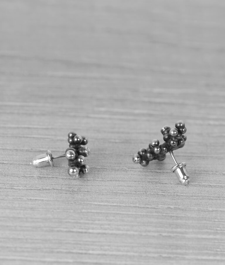 "Colony" Silver Earrings with Pale Green Sapphires - Image 4
