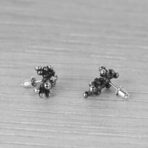 "Colony" Silver Earrings with Pale Green Sapphires - Image 4