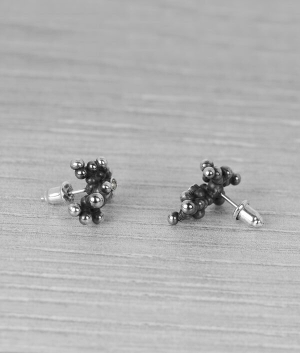 Silver Earrings "Colony" with Pale Green Sapphires - Image 3