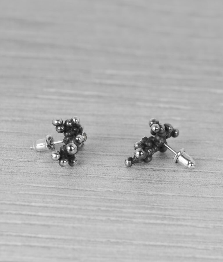 "Colony" Silver Earrings with Pale Green Sapphires - Image 4