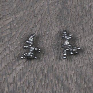 Silver Earrings "Tiny Potatoes" with Pale Green Sapphires