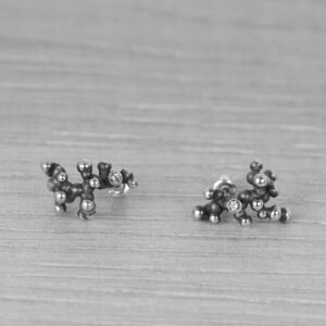 "Colony" Silver Earrings with Pale Green Sapphires - Image 3