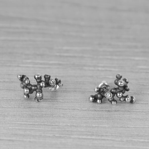 "Colony" Silver Earrings with Pale Green Sapphires
