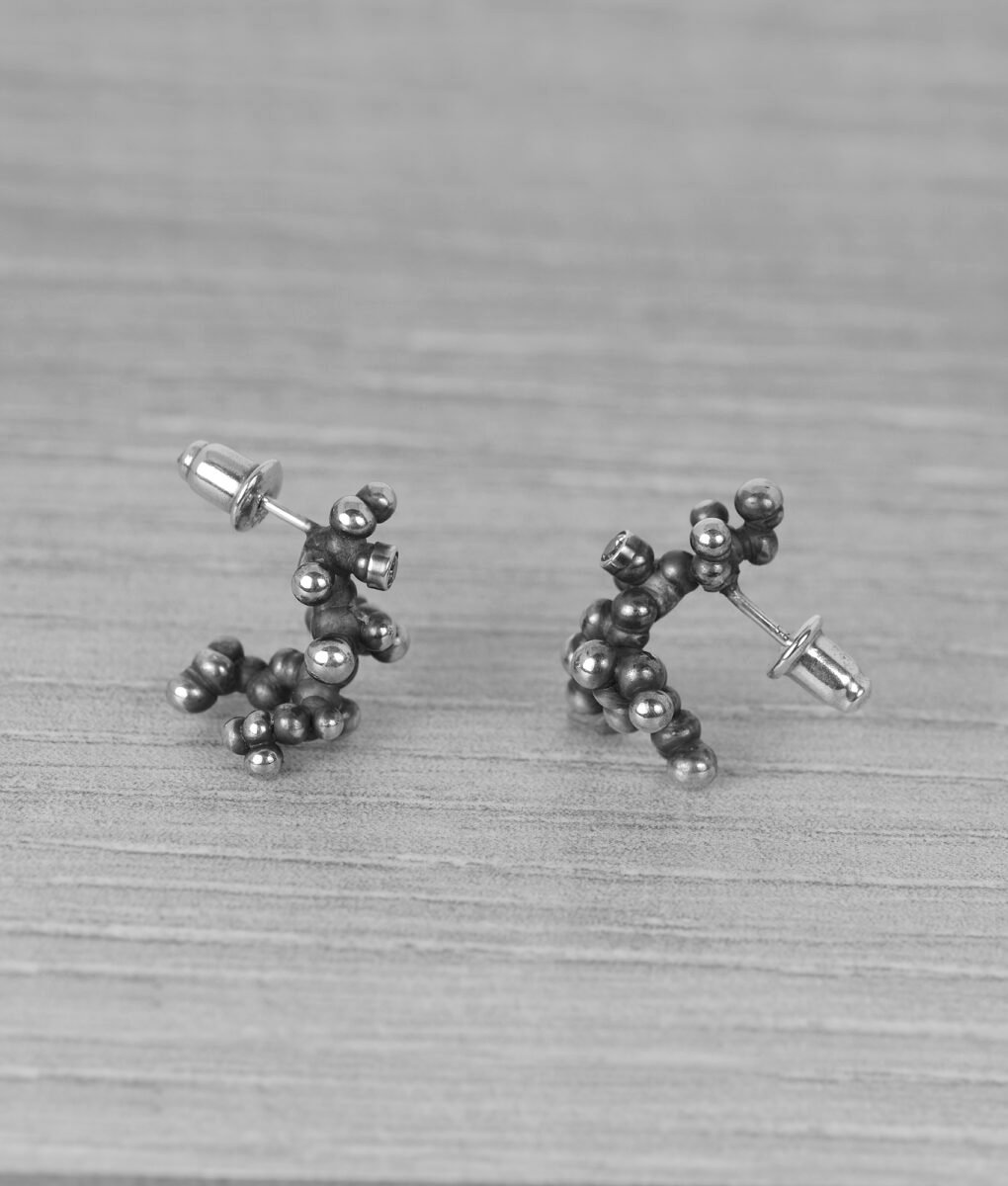 "Colony" Silver Earrings with Pale Green Sapphires - Image 4
