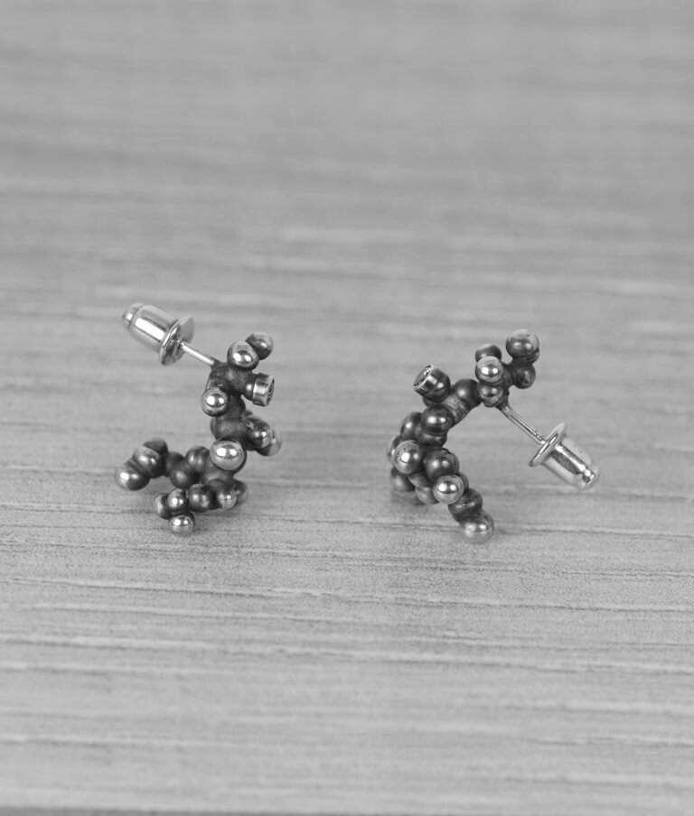 "Colony" Silver Earrings with Pale Green Sapphires - Image 4