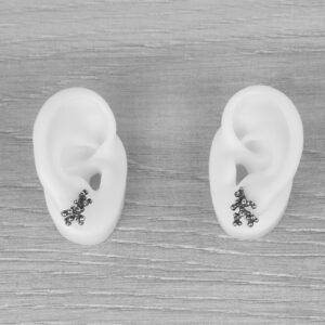 "Colony" Silver Earrings with Pale Green Sapphires - Image 5
