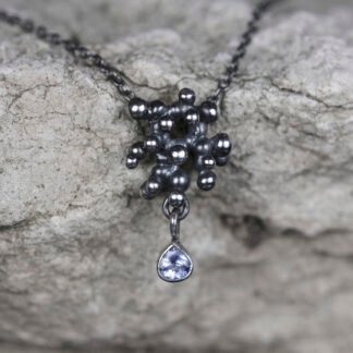 Silver Necklace "Tiny Potatoes" with Tanzanite