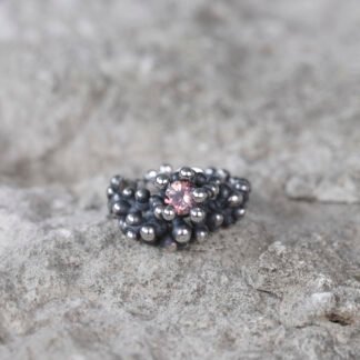 Silver Ring "Tiny Potatoes" with Tourmaline