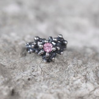 Silver Ring "Tiny Potatoes" with Tourmaline