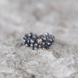 Silver Ring "Tiny Potatoes" with Yellow Sapphire