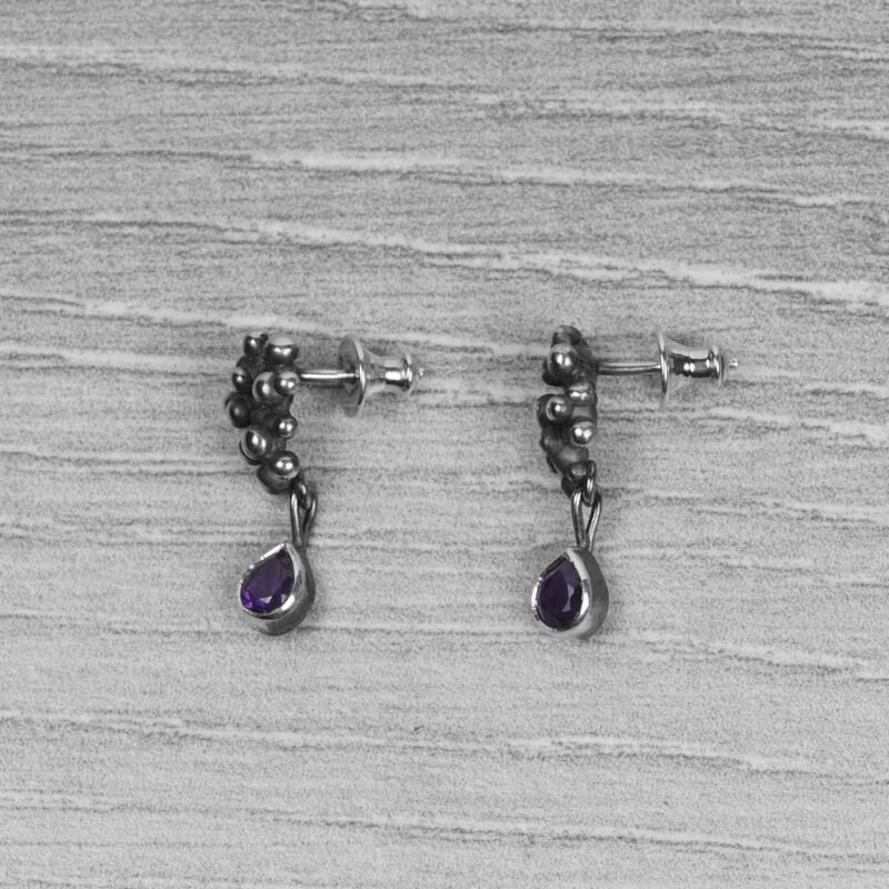 "Colony" Silver Earrings with Amethysts - Image 4