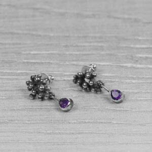 "Colony" Silver Earrings with Amethysts - Image 3