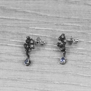 "Colony" Silver Earrings with Sapphires - Image 4