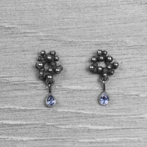 "Colony" Silver Earrings with Sapphires