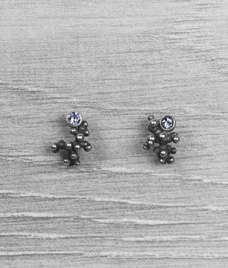"Colony" Silver Earrings with Tanzanites