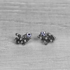 "Colony" Silver Earrings with Tanzanites - Image 4