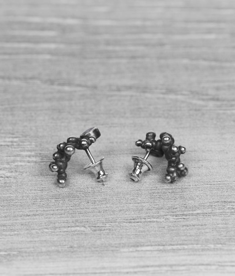 "Colony" Silver Earrings with Tanzanites - Image 3