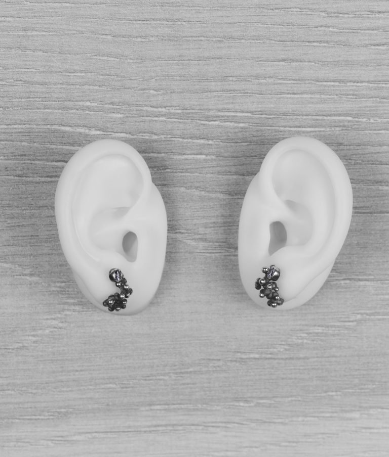 "Colony" Silver Earrings with Tanzanites - Image 5