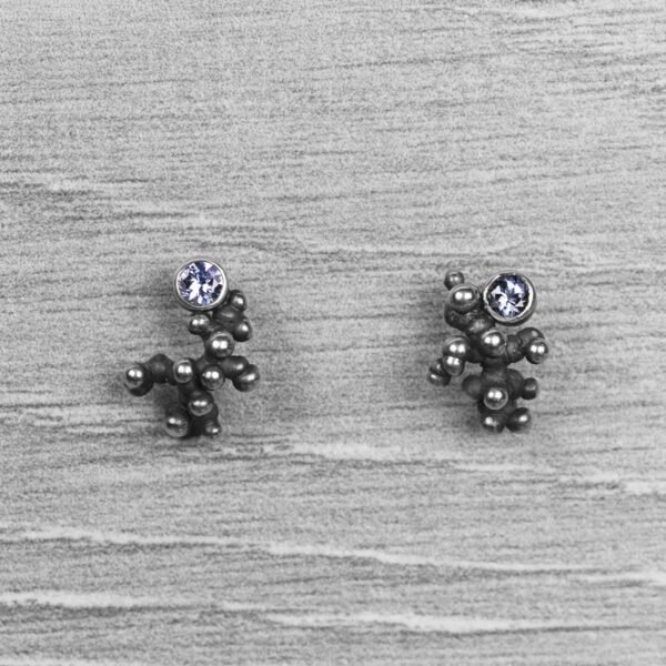 "Colony" Silver Earrings with Tanzanites