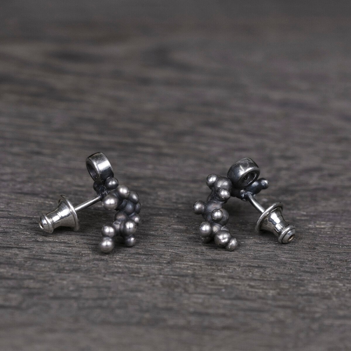 Silver Earrings "Colony" with Tanzanites - Image 3