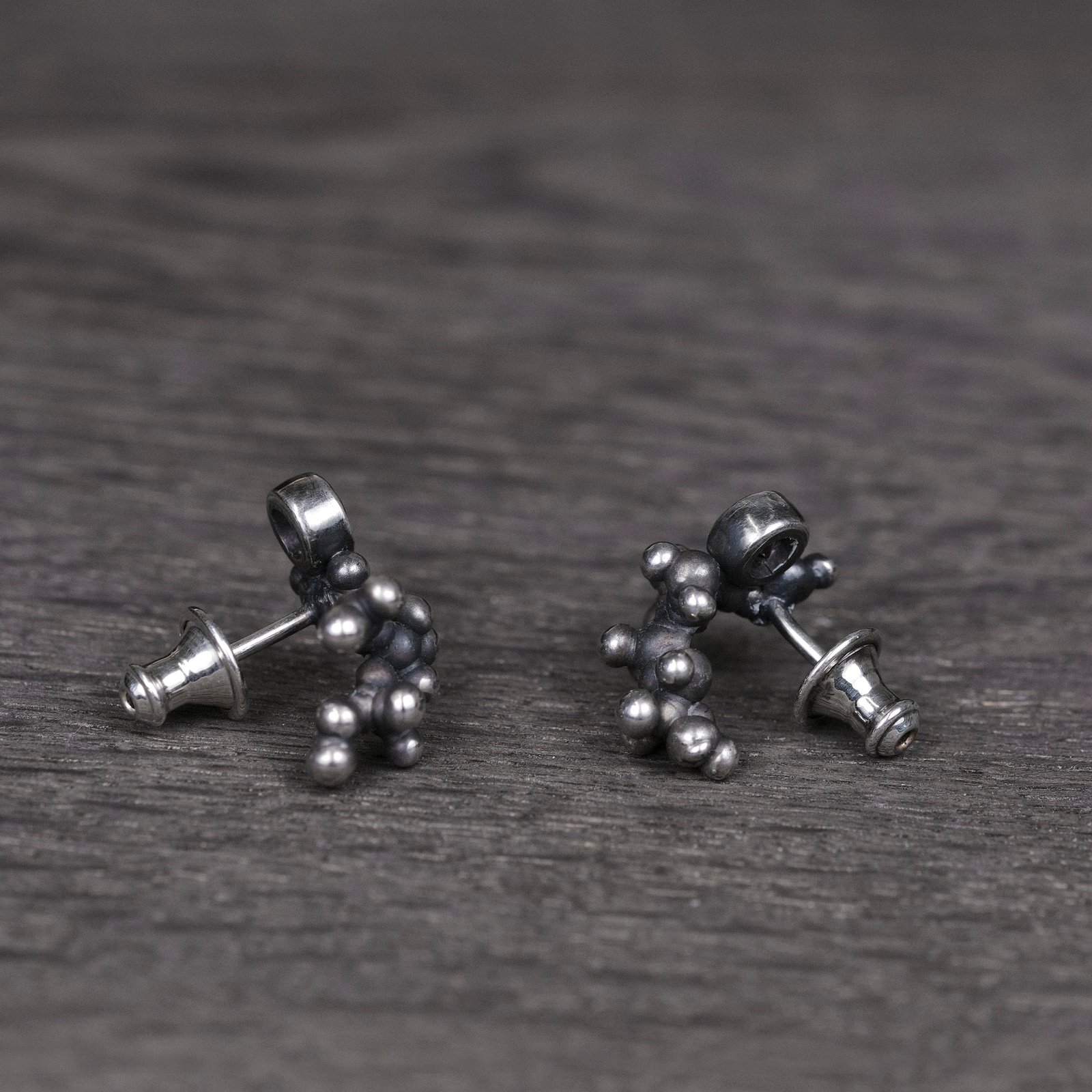 Silver Earrings "Colony" with Tanzanites - Image 3