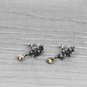 "Colony" Silver Earrings with Yellow Sapphires - Image 3