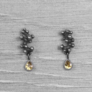 "Colony" Silver Earrings with Yellow Sapphires