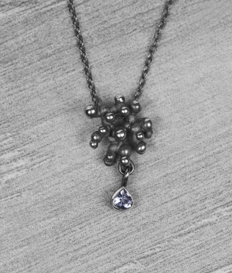 "Colony" silver necklace with tanzanite