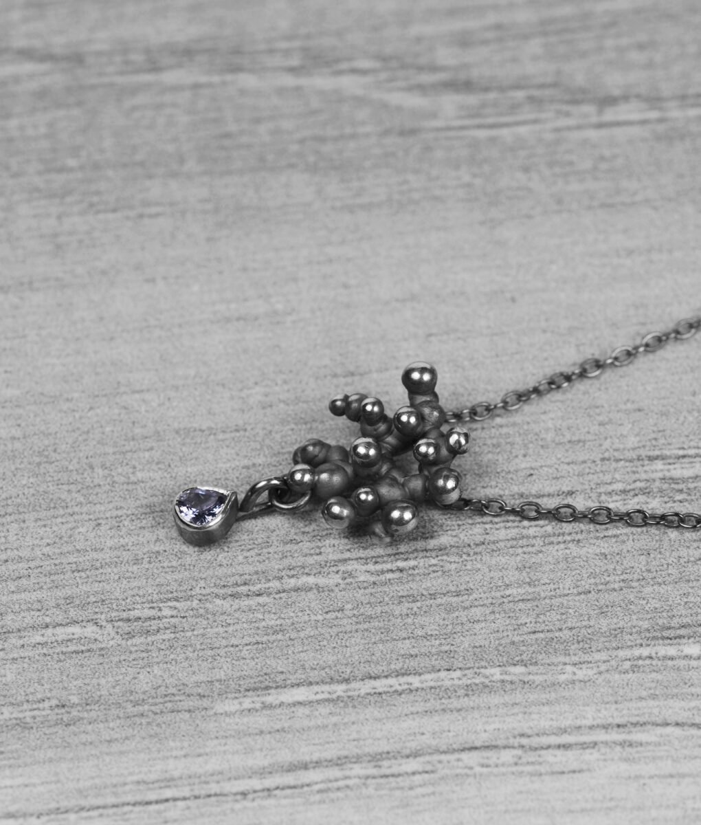 "Colony" silver necklace with tanzanite - Image 4