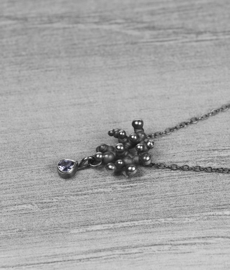 "Colony" silver necklace with tanzanite - Image 4