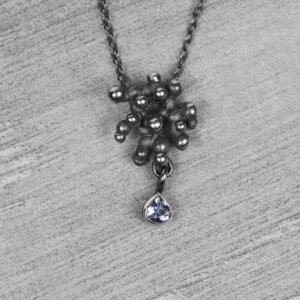 "Colony" silver necklace with tanzanite