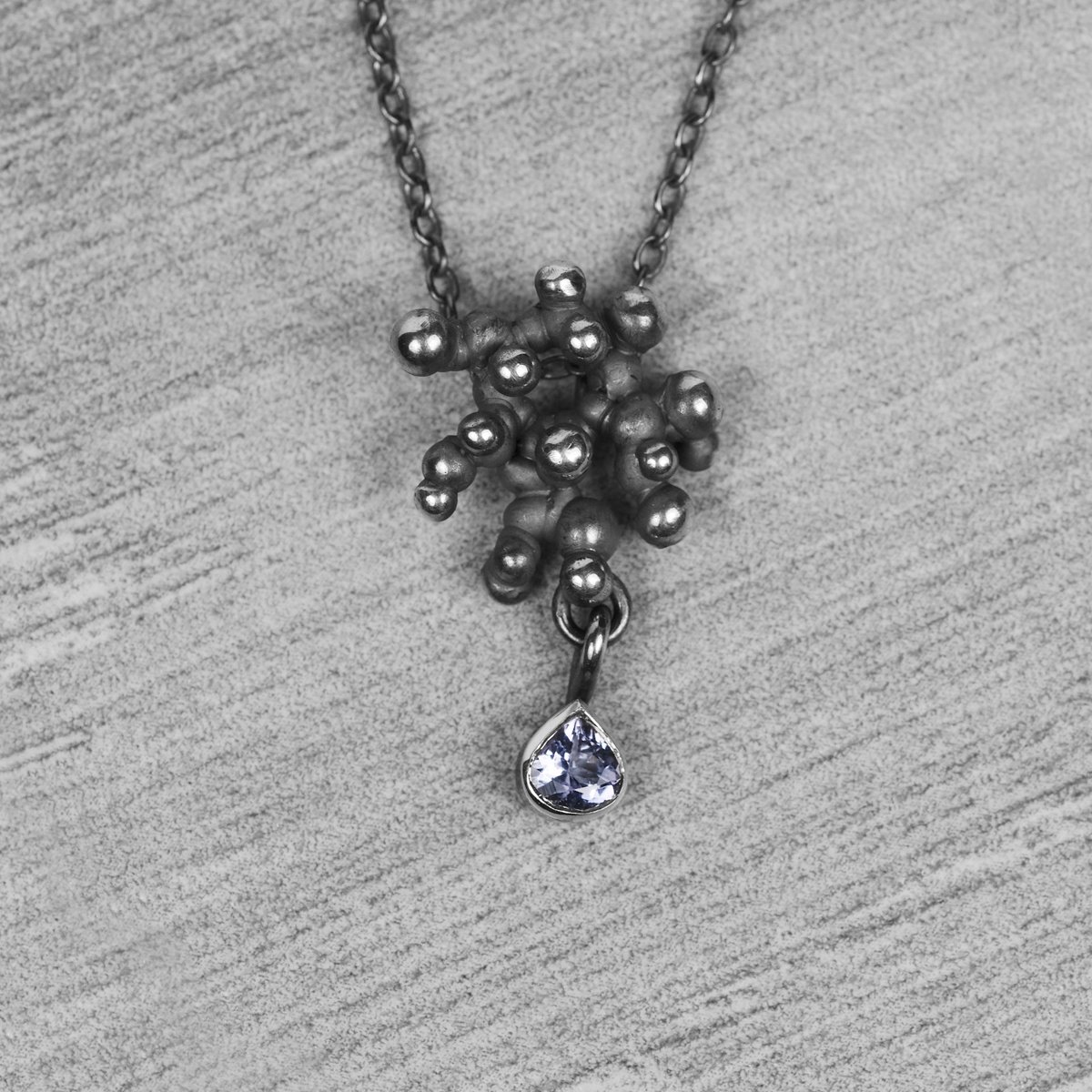 "Colony" silver necklace with tanzanite - Image 1