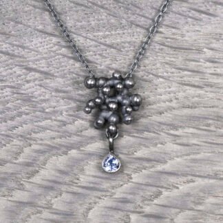 Silver Necklace "Tiny Potatoes" with Tanzanite