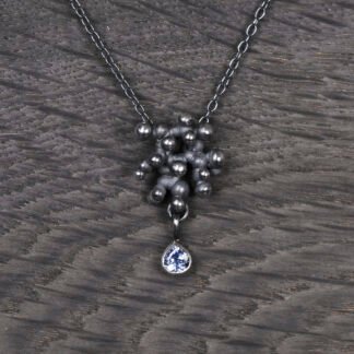 Silver Necklace "Tiny Potatoes" with Tanzanite