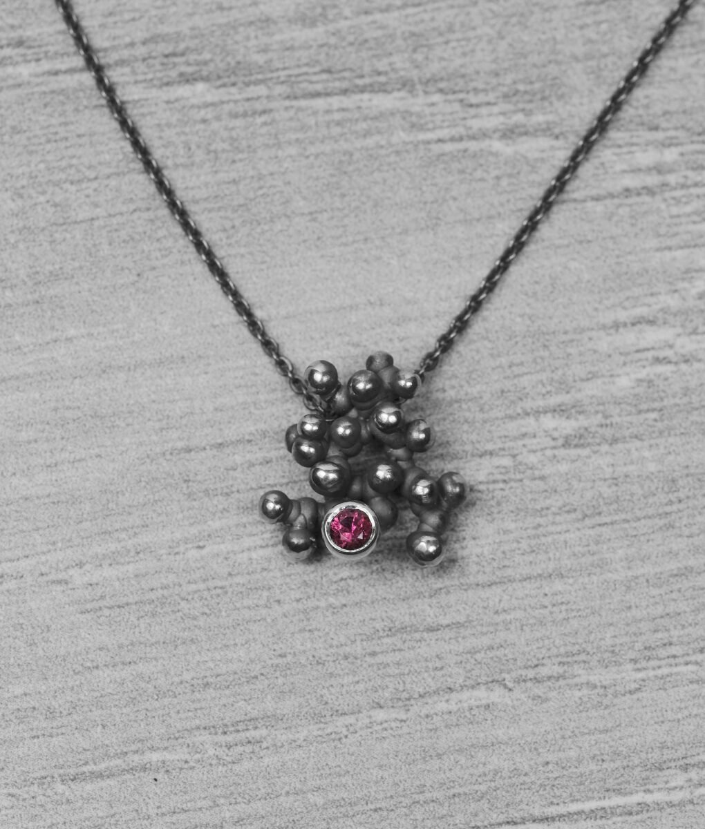 "Colony" silver necklace with tourmaline - Image 2