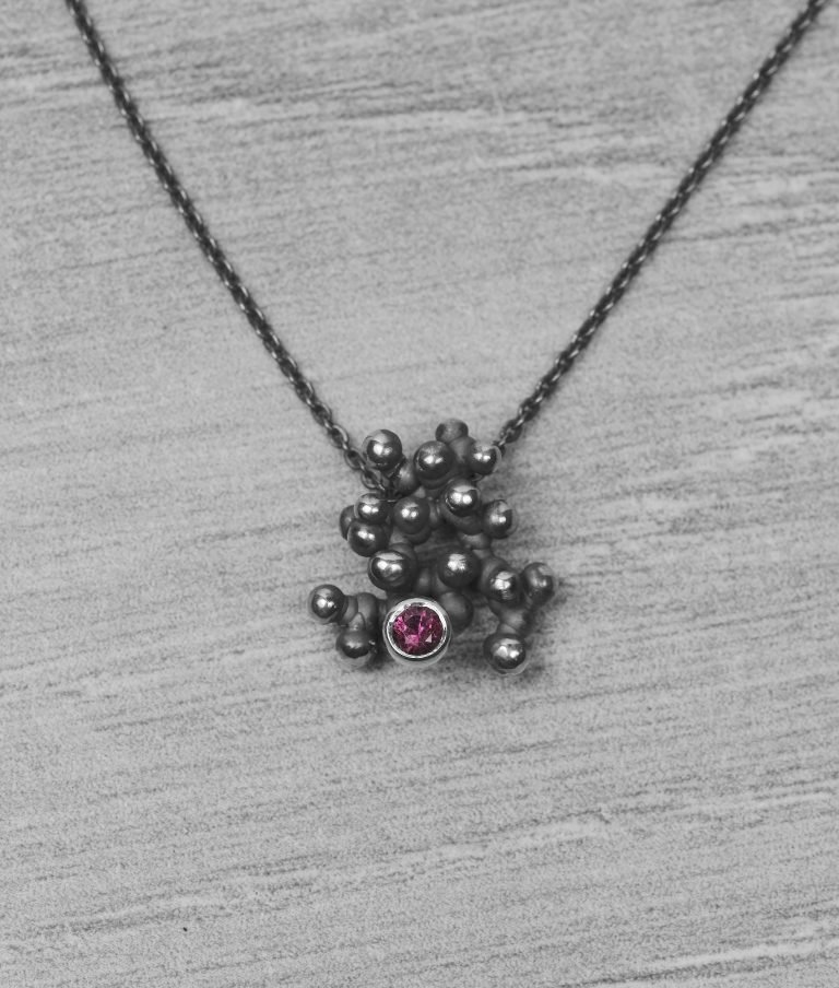 "Colony" silver necklace with tourmaline