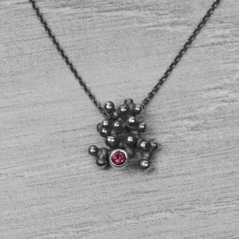 "Colony" silver necklace with tourmaline - Image 2