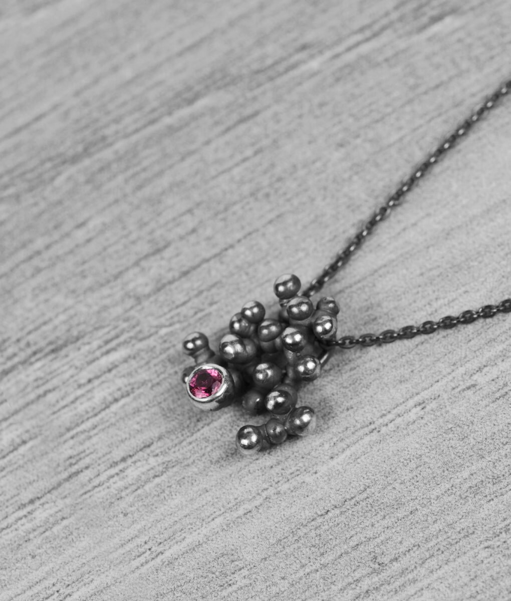 "Colony" silver necklace with tourmaline - Image 4