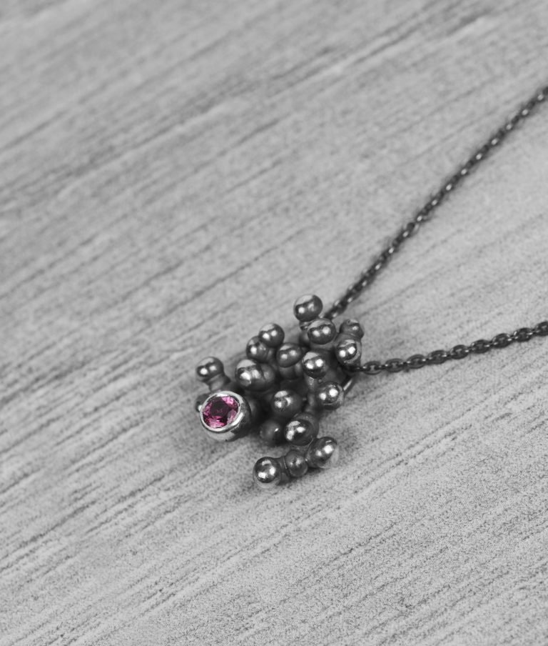 "Colony" silver necklace with tourmaline - Image 4