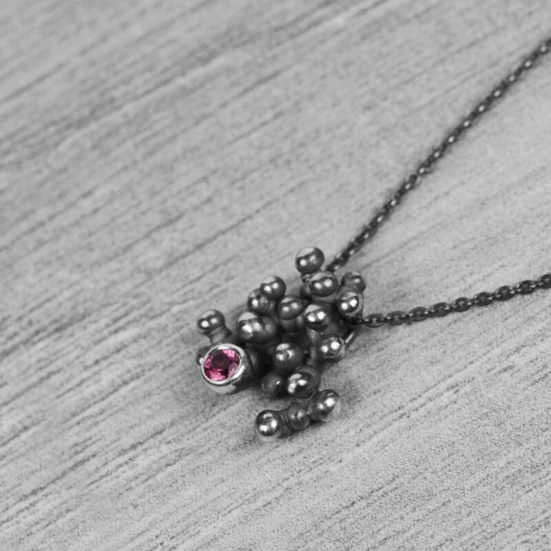 "Colony" silver necklace with tourmaline - Image 4