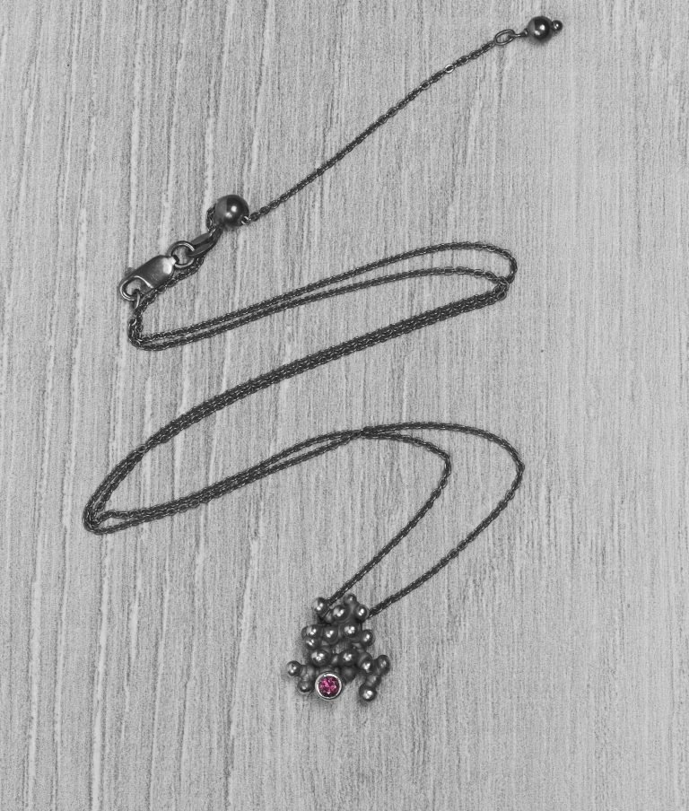 "Colony" silver necklace with tourmaline - Image 3