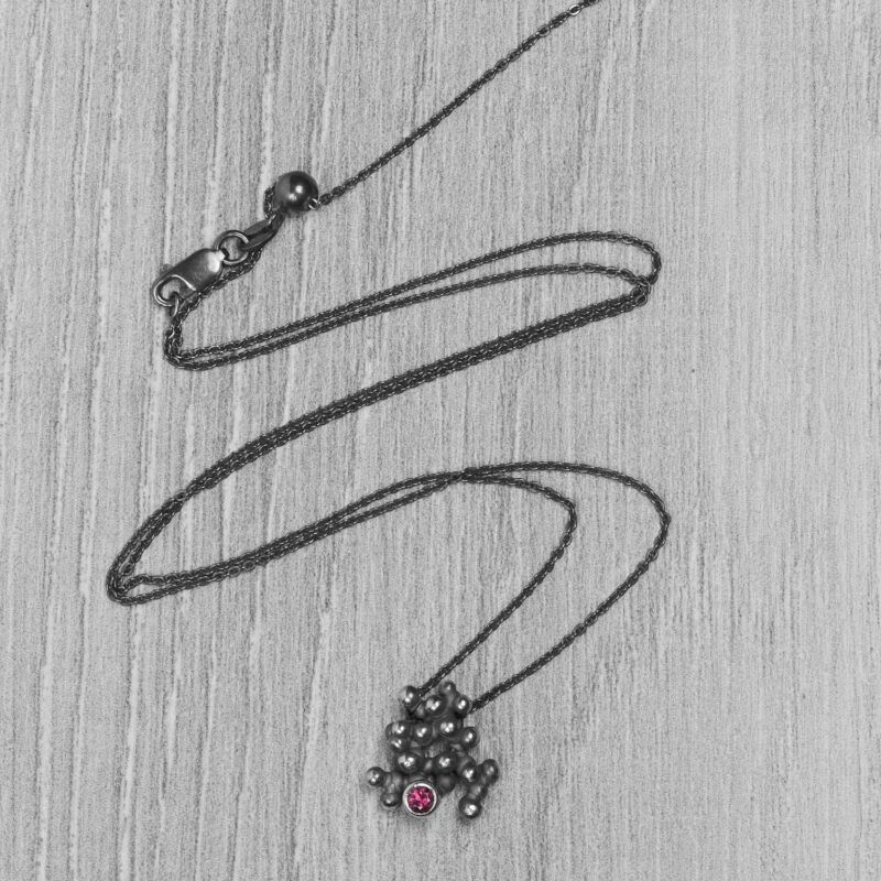 "Colony" silver necklace with tourmaline - Image 3